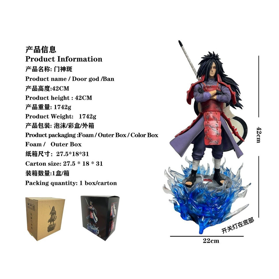 Naruto anime figure: CW 'Gate God' Madara Uchiha, anime 2D model figurine display piece